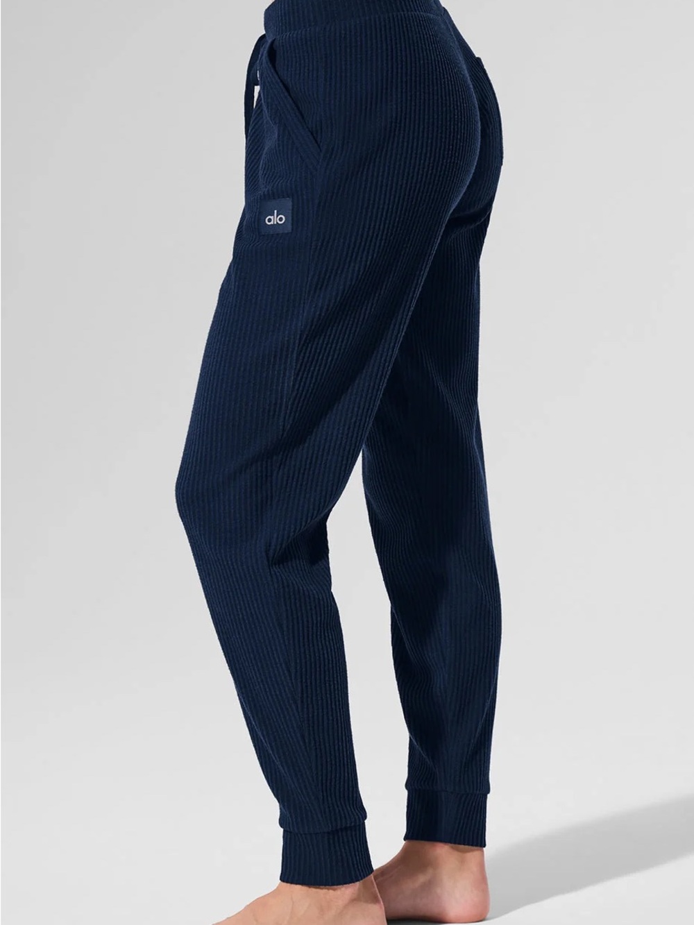 Alo Yoga Navy Ribbed Corduroy Jogger Pants Size Small